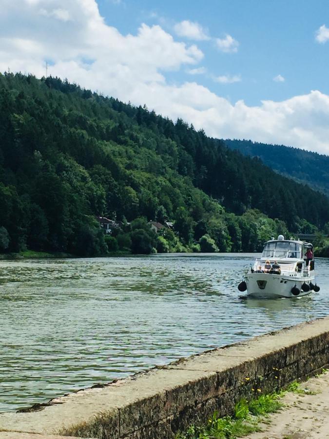 Natur und Neckarblick bei Heidelberg Hirschhorn Exterior foto
